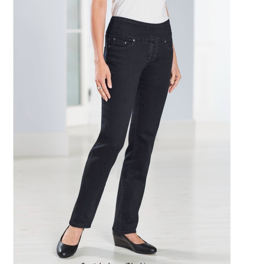 Misses Pull-on Straight Leg Jeans by JAG®